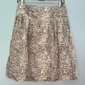 Banana Republic Womens Silk Pencil Skirt Geometric Print Gray Lavender Size 2